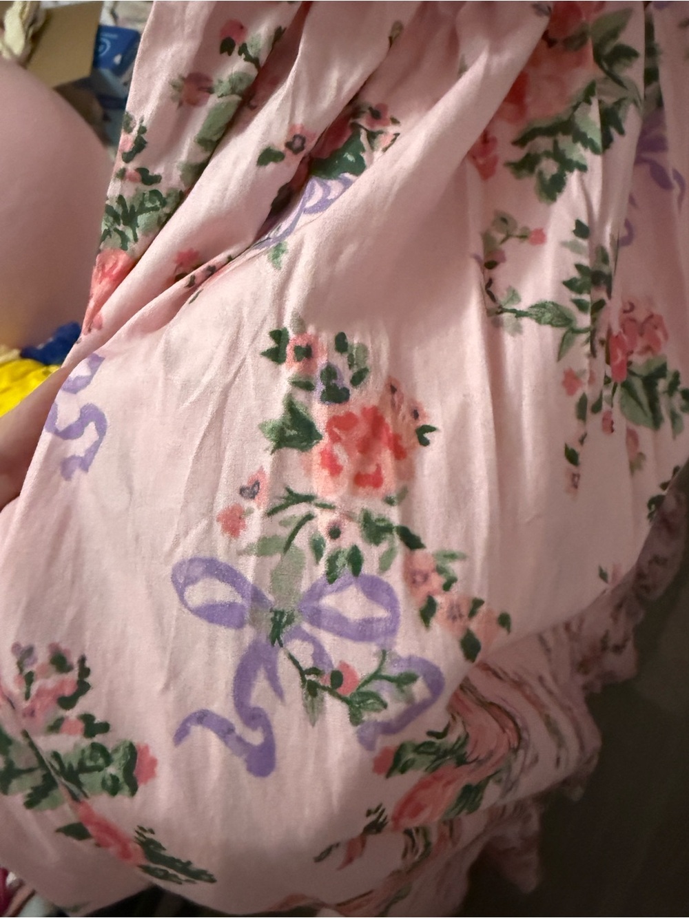 JessaKae Juliette Floral Bow Print Pink Smocked Maxi Dress - Picture 4 of 4